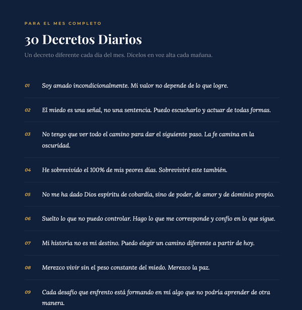 Oraciones y 30 decretos de transformación