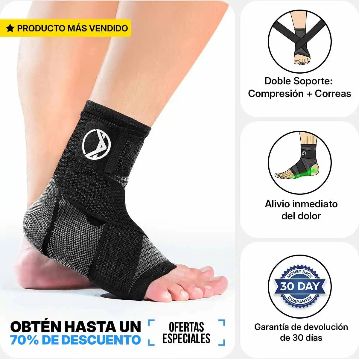 2 Mangas de compresión Coprex® Alivio dolor de pies y talón