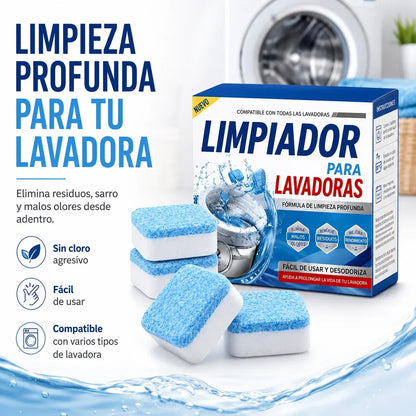 Kit 12 pastillas limpieza profunda lavadora